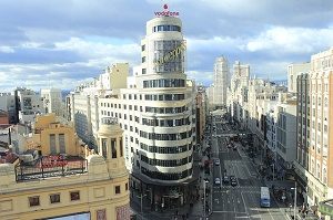 gran via in madrid from above