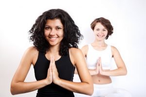 two females in relaxing pose