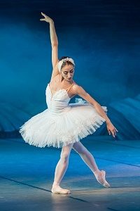 ballerina with blue decor