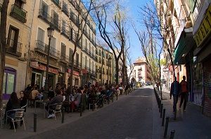 street in la latina district in madrid