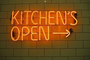 kitchen open sign