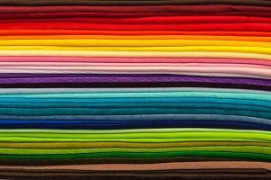 rainbow colours of fabric