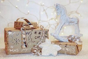 children's gifts in wrapping paper
