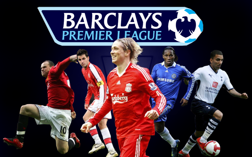 poster from barclays premier league with several football players