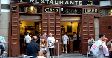 outside of Casa Labra in Madrid