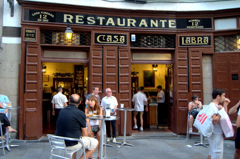 outside of Casa Labra in Madrid