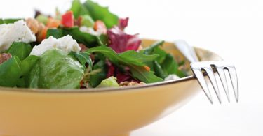 colourful salad on plate with fork