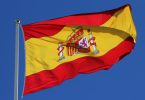 spanish flag with blue sky
