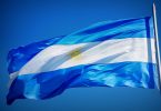 argentinian flag with blue sky