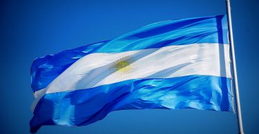 argentinian flag with blue sky