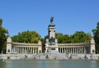 lake at buen retiro park in madrid