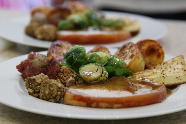christmas dinner in madrid with brussel sprouts