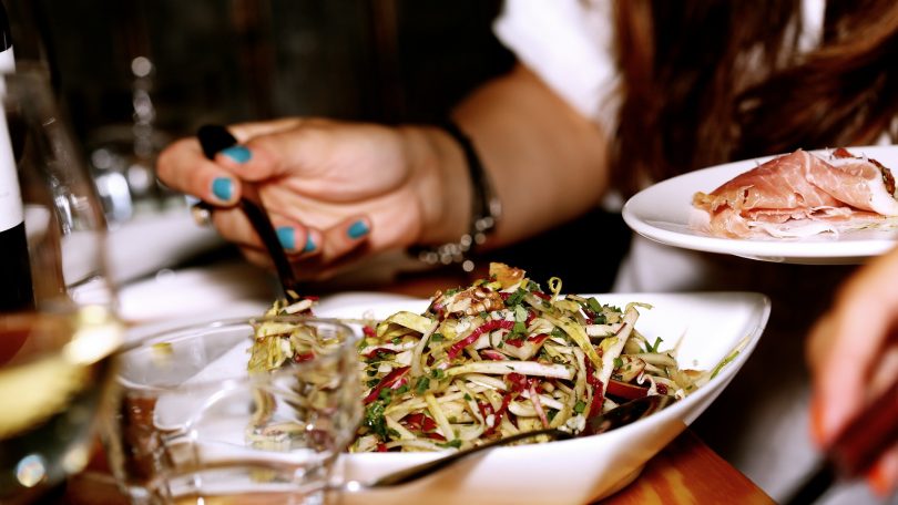 fine cut salad on plate