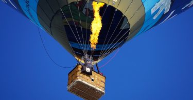 hot air balloon seen from below