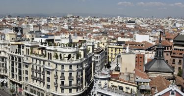 madrid view from above with large buildings