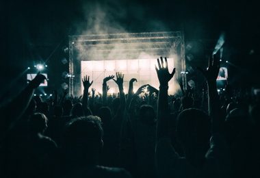 hands in the air from audience at concert