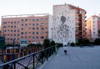 apartment buildings and playground in madrid