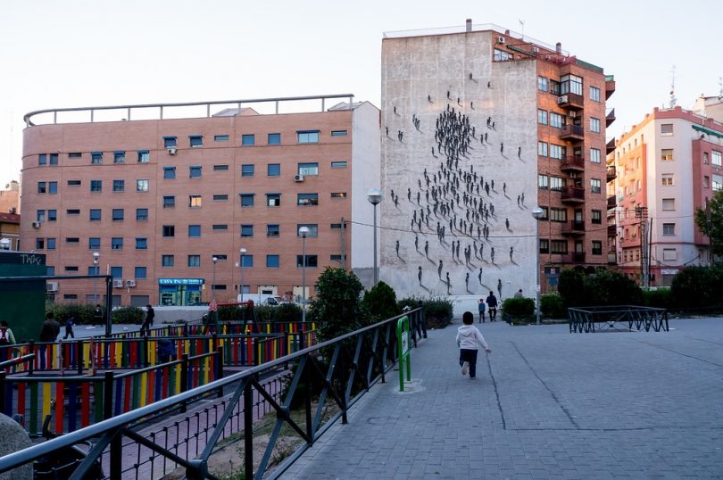 apartment buildings and playground in madrid