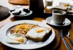plate with eggs and toast