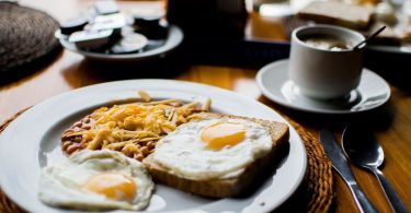 plate with eggs and toast