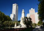 madrid buildings with park in front
