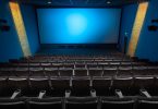movie theatre with blue screen