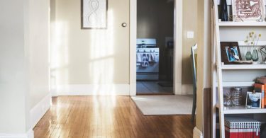 warm coloured hallway with wooden floors