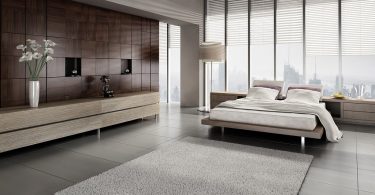 modern bedroom with light colours